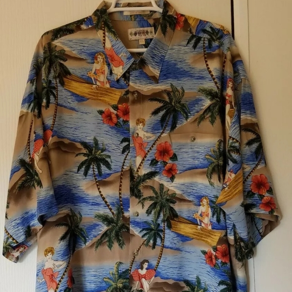 Campia Moda Mens 2XL Rayon Short Sleeve Button-Up - Picture 4 of 8